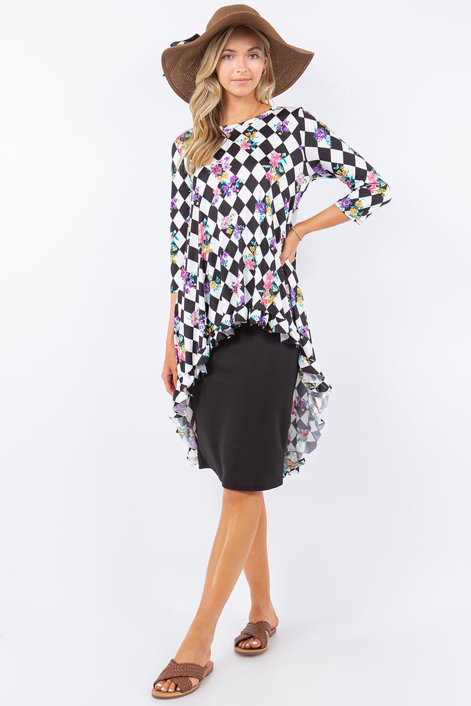 Floral Checkered Tunic – Sweet Classy Lass