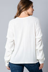 Pick-up Sleeve Waffle Top