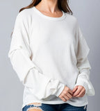 Pick-up Sleeve Waffle Top