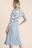 Blue Leopard Midi Dress