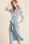 Blue Leopard Midi Dress