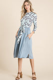 Blue Leopard Midi Dress