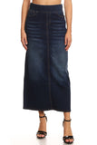 Banded Denim Skirt