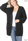Puff Sleeve Popcorn Cardigan