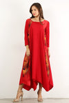 Red Peacock Maxi Dress