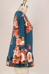 Floral Cheetah Ruffle Top