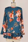 Floral Cheetah Ruffle Top