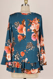 Floral Cheetah Ruffle Top