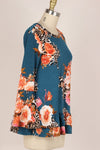Floral Cheetah Ruffle Top