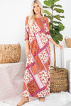Paisley Patch Work Maxi Dress - Plus