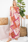 Paisley Patch Work Maxi Dress - Plus