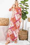 Paisley Patch Work Maxi Dress - Plus