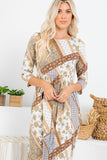 Paisley Patch Work Maxi Dress - Plus
