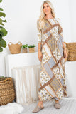 Paisley Patch Work Maxi Dress - Plus