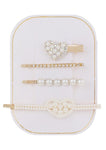 Hearts and Pearls Hair Clips