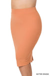 Butter Orange Midi Pencil Skirt