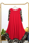 Red Head over Heels Ruffle Dress