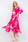 Hot Pink Floral Dress