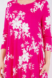 Hot Pink Floral Dress
