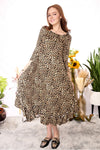 Animal Print Ruffle Dress