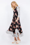 Floral Bouquet Ruffle Dress
