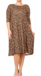 Animal Print Midi Dress - Plus size