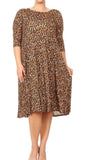 Animal Print Midi Dress - Plus size