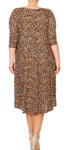 Animal Print Midi Dress - Plus size
