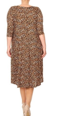 Animal Print Midi Dress - Plus size