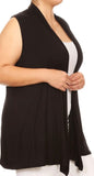 Plus - Basic Sleeveless Cardigan