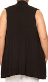 Plus - Basic Sleeveless Cardigan