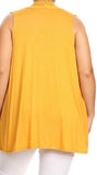 Plus - Basic Sleeveless Cardigan