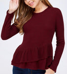 Double Ruffle Sweater