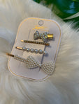 Pearly Bows Hair Clips