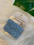 Fur and Pearls Hair Clips