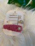 Pearl Flowers and Fur Hair Clips