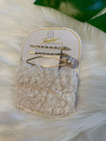 Fur and Pearls Hair Clips