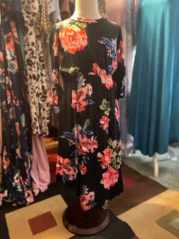 Girls Floral Midi Dress